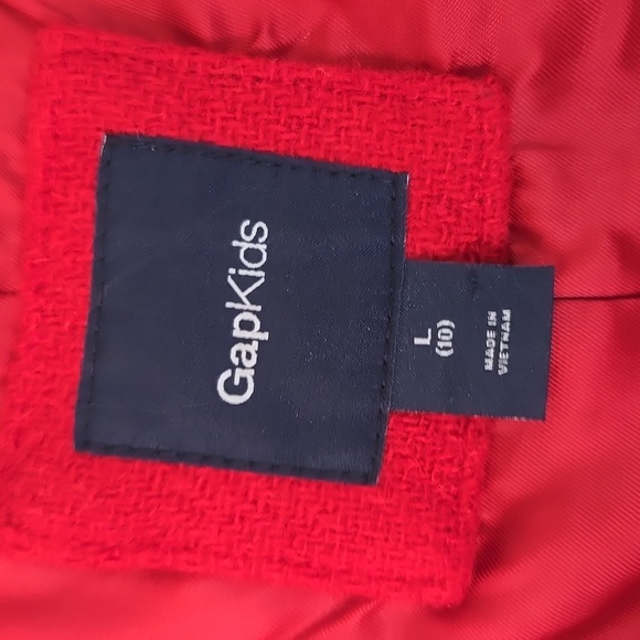 Gap Kids Hooded Red Wool Coat Size Large - Picture 6 of 8